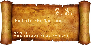 Hertelendy Mariann névjegykártya